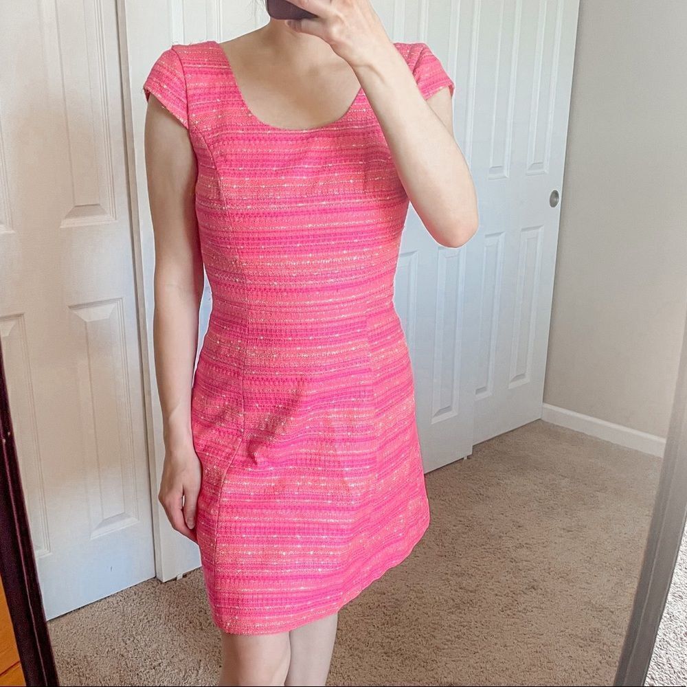 Lilly Pulitzer Rylan Boucle Dress Metallic Pink 2